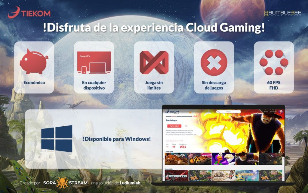 Foto de Servicio Cloud Gaming Tiekom + Ludium